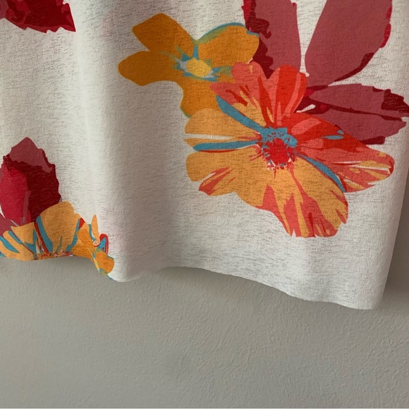 Zara W/B Collection Long Sleeve Sheer White Top Floral Raw Edge Hem Lolita Small - Picture 3 of 10